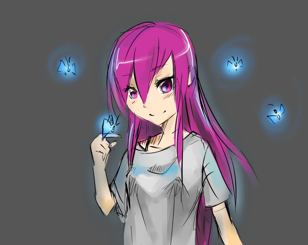 Young Marya Morevna with butterflies. Artwork by Anastasia Majzhegisheva.