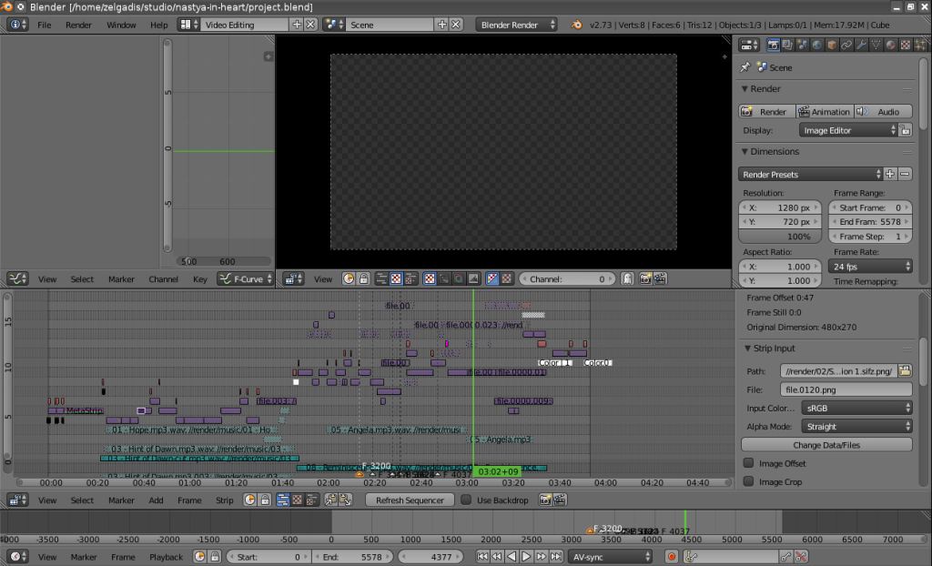 The main project file doesn't looks like a typical Blender file, since it contains a video sequence.