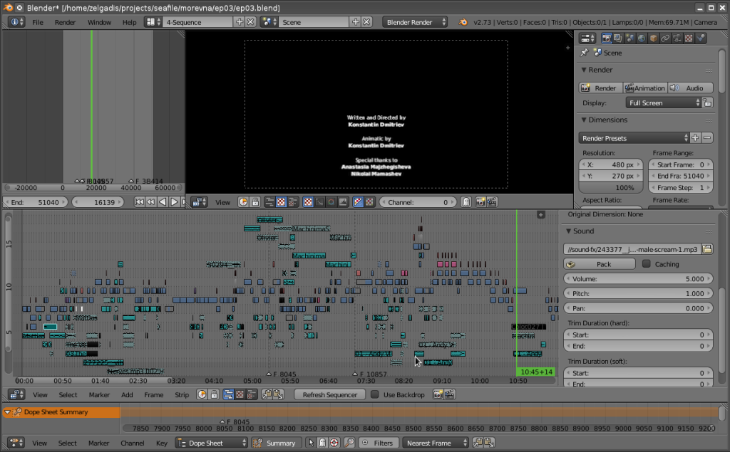 Typical video editing done in Blender. Try to catch all sound fx here and don't miss a single one!