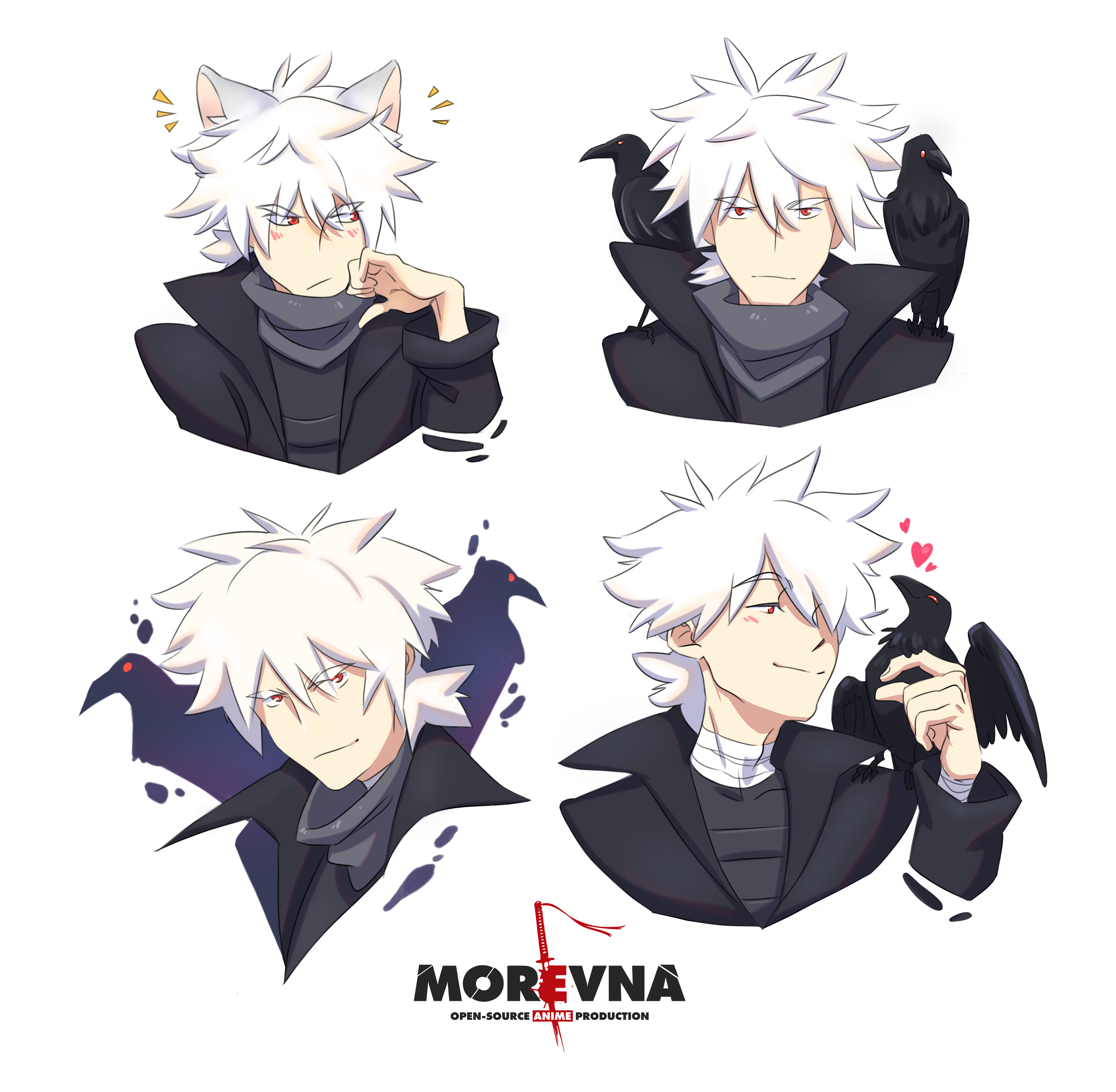 White Hair Anime Boy - Anime Boys - Sticker